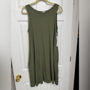 Caslon Olive Green Sleeveless Swing Dress Size Medium (8-10) NWT (D3)